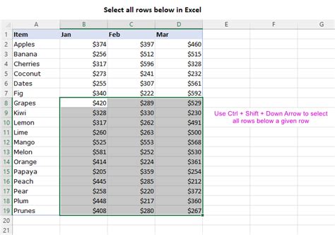 Auto-select next row add-on in spreadsheets