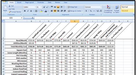 Spreadsheet Compare Benefits