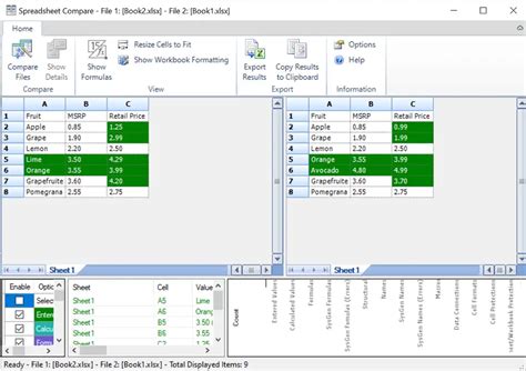 Spreadsheet Compare Troubleshooting