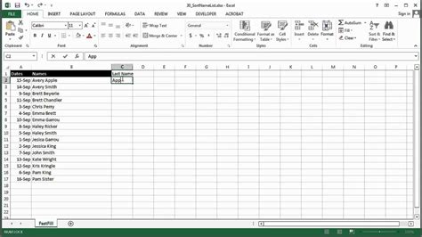 A spreadsheet with a face-to-name sheet template