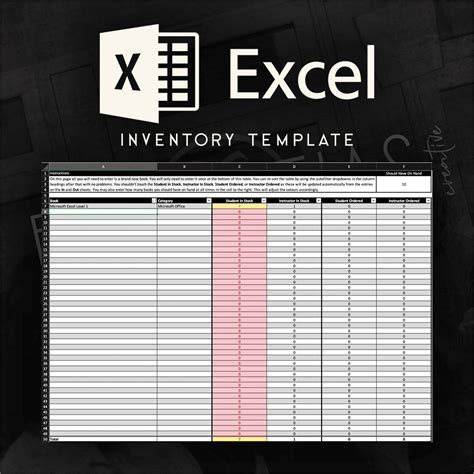 Blank spreadsheet template for inventory management