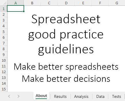 Spreadsheets Best Practices