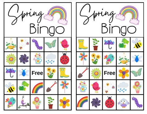 Spring Bingo Cards Gallery 1