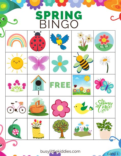 Spring Bingo Cards Gallery 2