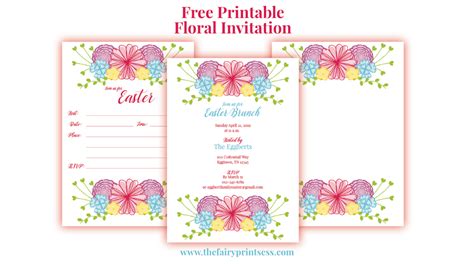 Spring Floral Easter Invitation Template