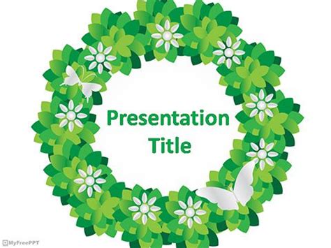 Spring Floral Wreath PowerPoint Template