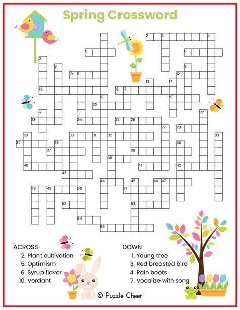 Spring Garden Crossword Printable