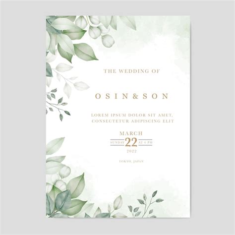 Spring Greenery Invitation Template