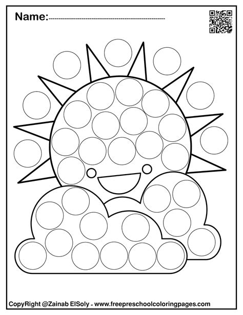 Spring Sun Dot Marker Printable