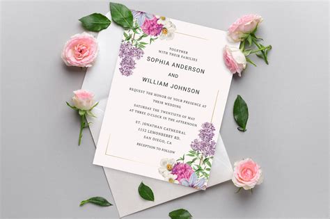 Spring Wedding Invitation Template