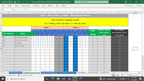 Sprint Capacity Planning Image