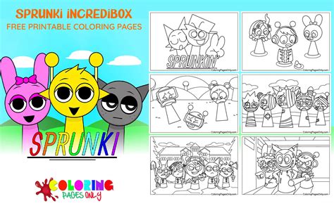 Sprunki coloring page with music