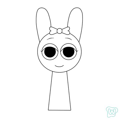 Sprunki coloring page with art