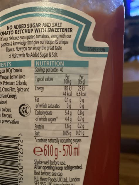 Sprunki Ketchup Nutrition Facts