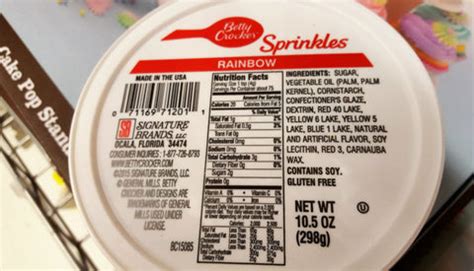 A list of ingredients used to make Sprunkies