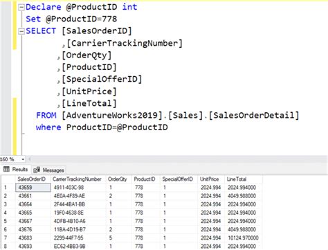 SQL Declare Variable