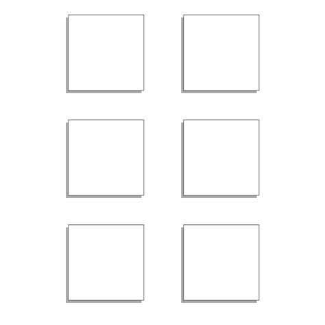 A sheet of square printable stickers in various designs and colors