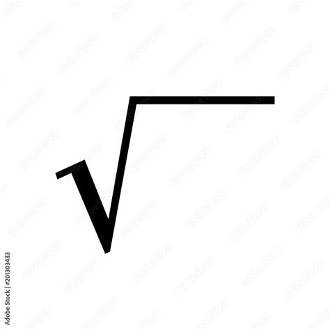 Illustration of the square root symbol