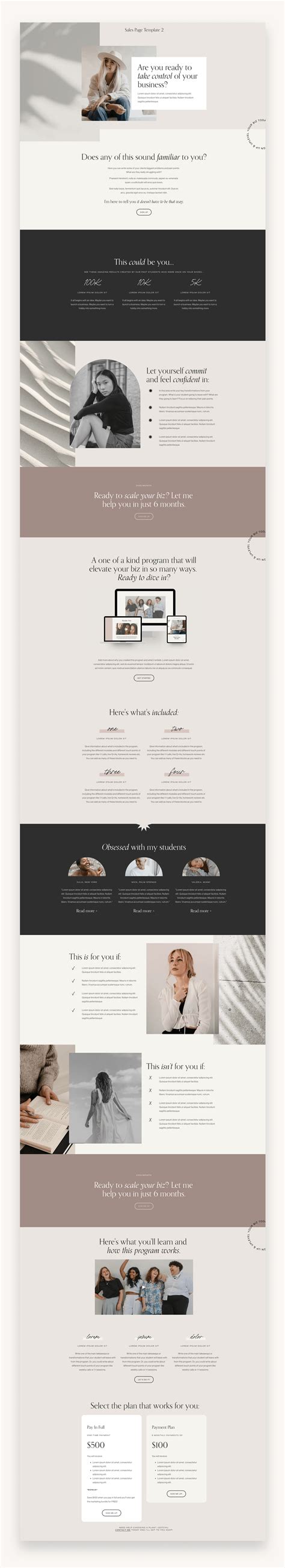 Product-Focused Squarespace Sales Page Template