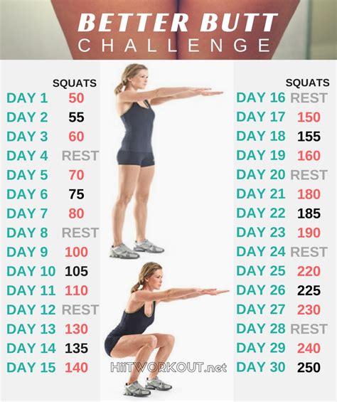 30 Day Squat Challenge Printable Fitness Plan