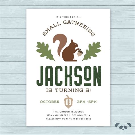 Squirrel Party Invitations