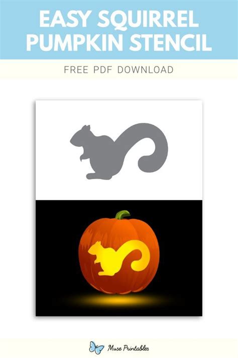 Squirrel pumpkin stencil template inspiration