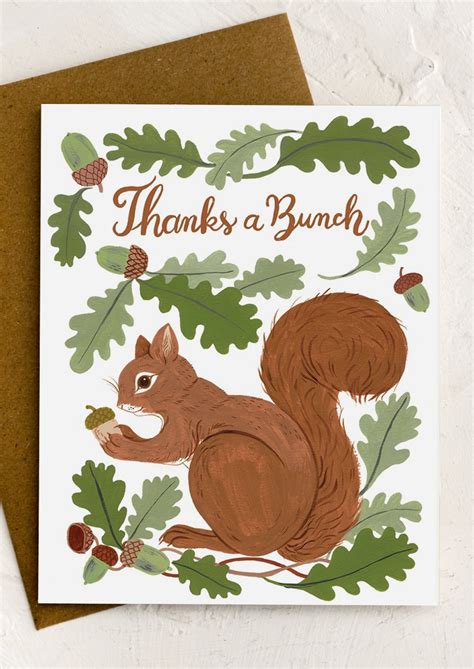 Squirrel Thank You Card Template