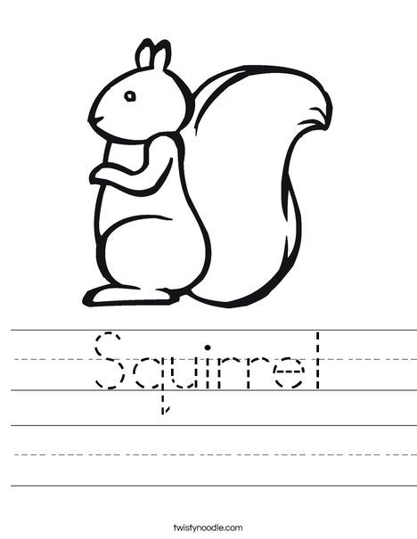 Squirrel Worksheet Template