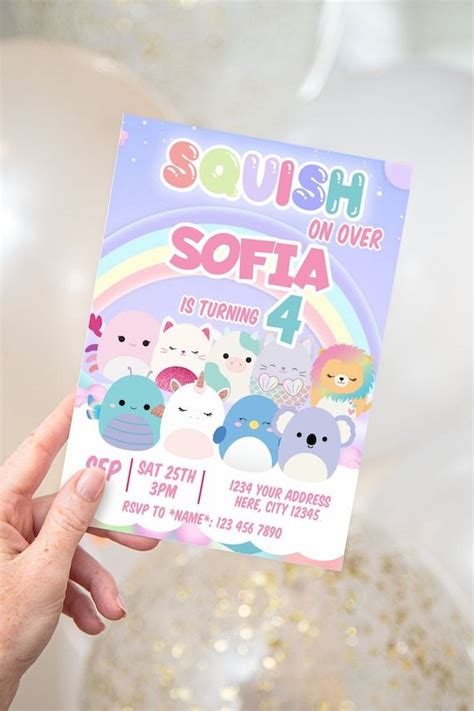 Squishmallow Birthday Party Invitation Ideas