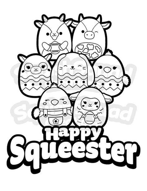 Easter Squishmallow Coloring Page