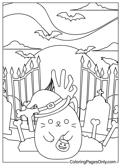 Halloween Squishmallow Coloring Page