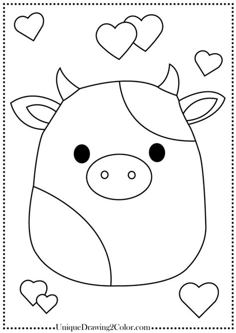 Valentine's Day Squishmallow Coloring Page