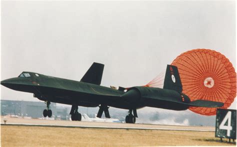 An SR-71 Blackbird landing