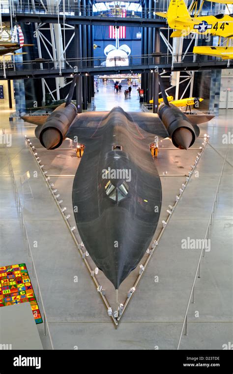 An SR-71 Blackbird on display at a museum