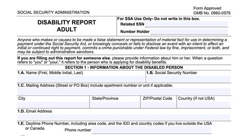 SSA Form 3368 Fillable