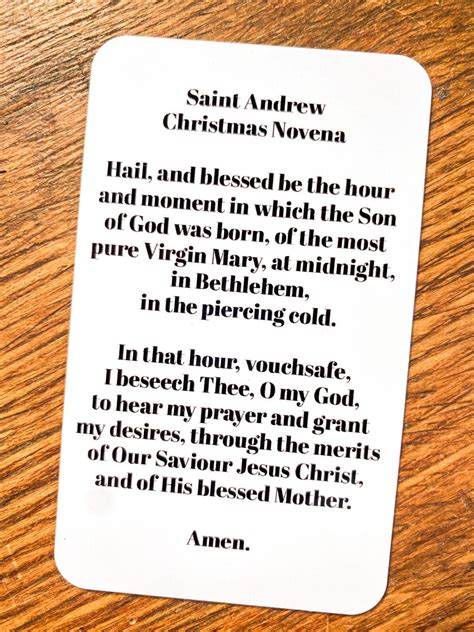 St. Andrew Novena Prayer Cards