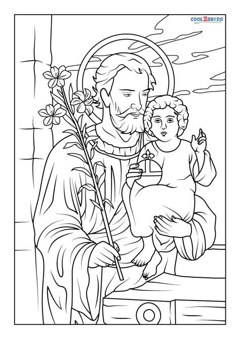 St Joseph coloring page printable