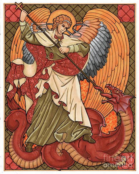 St Michael and the dragon tattoo design