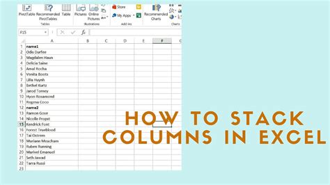 Stacking Columns in Excel