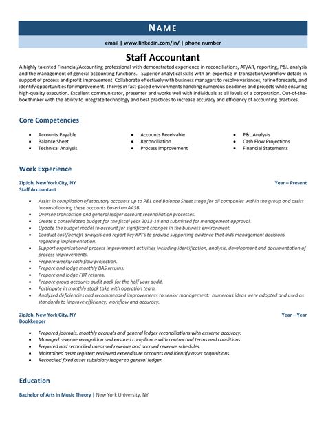 Staff Accountant Resume Example 10