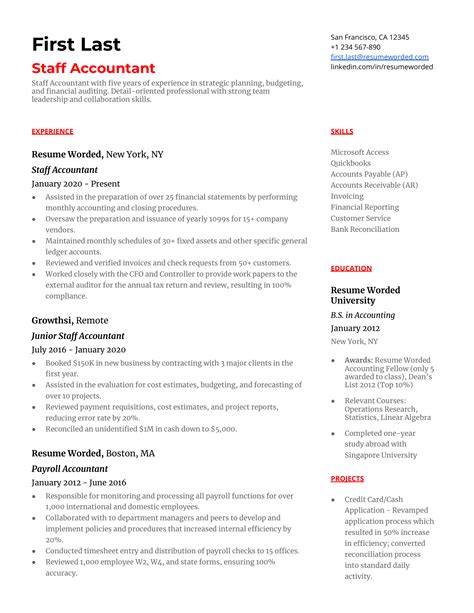 Staff Accountant Resume Example 3