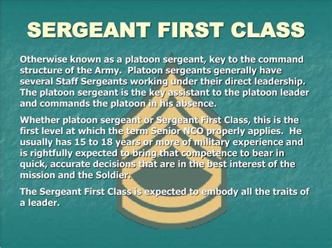 Staff Sergeant Responsibilities