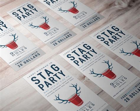 Stag Party Ticket Template Illustrations