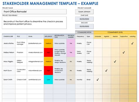 Stakeholder Engagement Plan Template in Excel