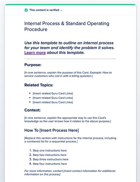 Standard Operating Procedure Examples