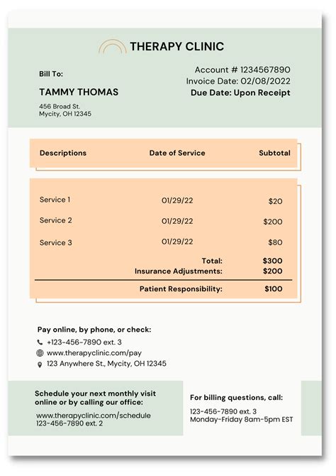 Standard Therapy Invoice Template