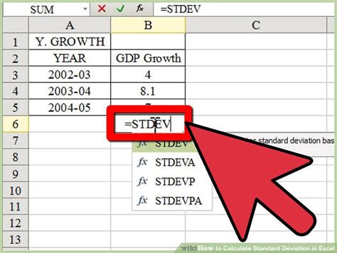 Standardization in Excel