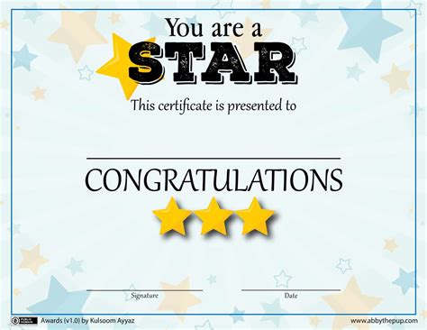 Anniversary Star Certificate Example