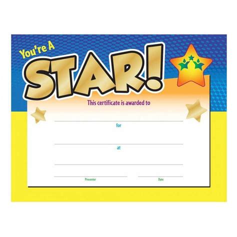 Birthday Star Certificate Example