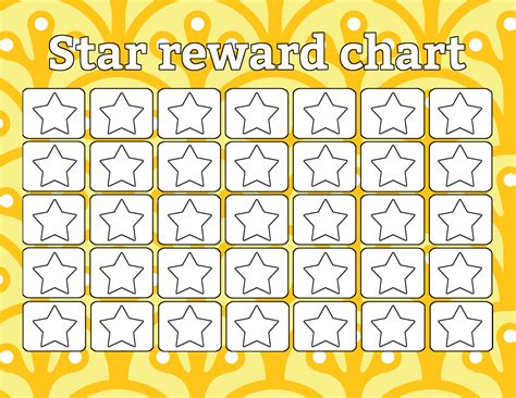 A star chart printable with a clean design